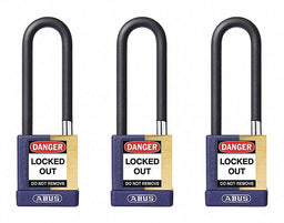Keyed Padlock 3/4 W x 3 H Shackle PK3