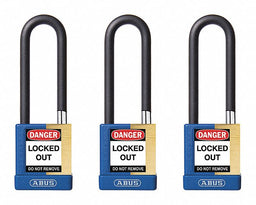 Keyed Padlock 3/4 W x 3 H Shackle PK3