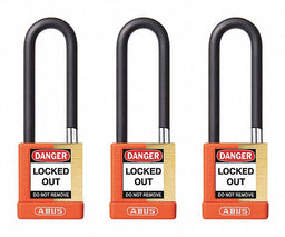 Keyed Padlock 3/4 W x 3 H Shackle PK3