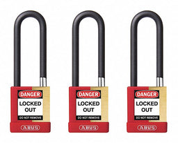 Keyed Padlock 3/4 W x 3 H Shackle PK3