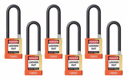 Keyed Padlock 3/4 W x 3 H Shackle PK6