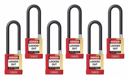 Keyed Padlock 3/4 W x 3 H Shackle PK6