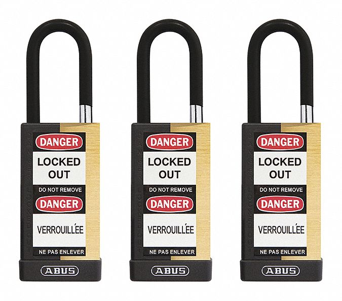 Keyed Padlock 3/4 W x1-1/2 H Shackle PK3