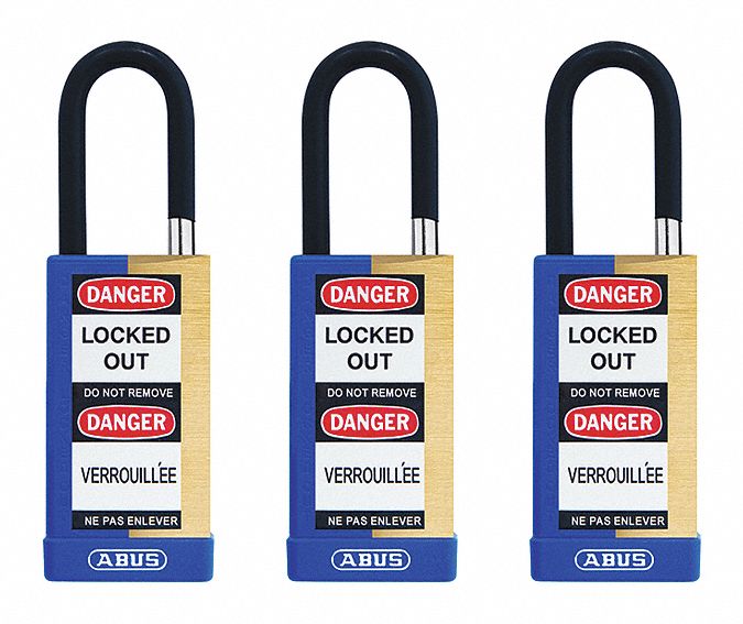 Keyed Padlock 3/4 W x1-1/2 H Shackle PK3