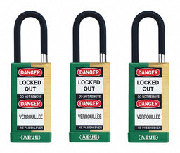 Keyed Padlock 3/4 W x1-1/2 H Shackle PK3