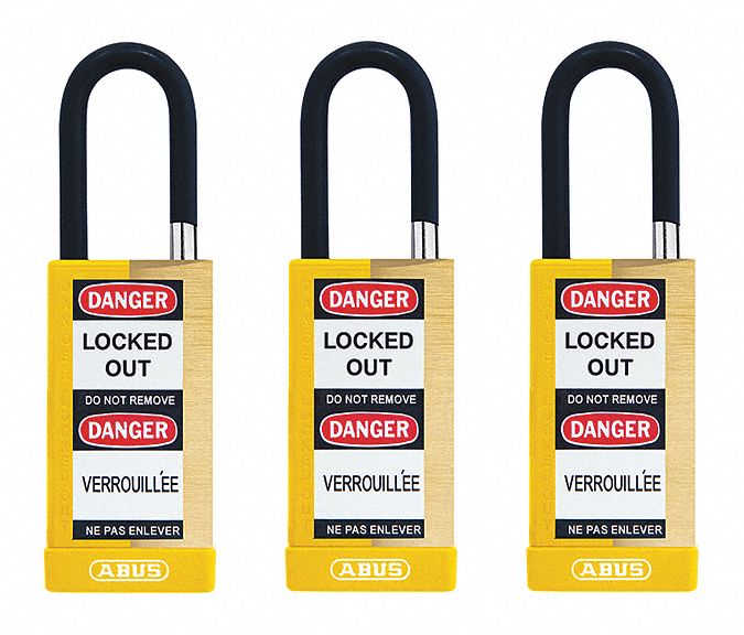 Keyed Padlock 3/4 W x1-1/2 H Shackle PK3