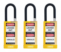 Keyed Padlock 3/4 W x1-1/2 H Shackle PK3
