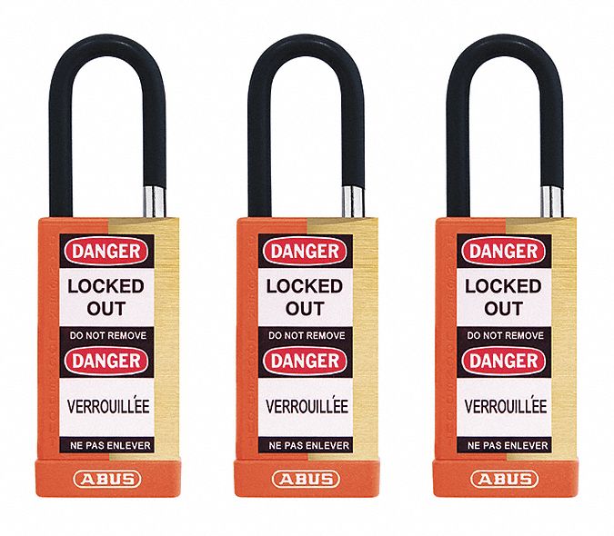 Keyed Padlock 3/4 W x1-1/2 H Shackle PK3