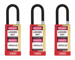 Keyed Padlock 3/4 W x1-1/2 H Shackle PK3