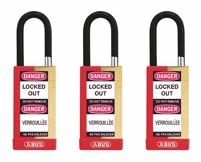 Keyed Padlock 3/4 W x1-1/2 H Shackle PK3