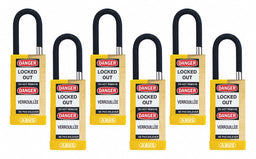 Keyed Padlock 3/4 W x1-1/2 H Shackle PK6