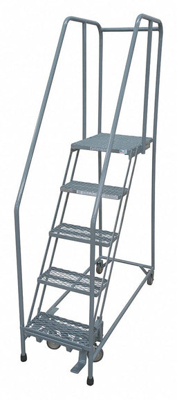 Rolling Ladder 80 in H 5 Steps Rubber