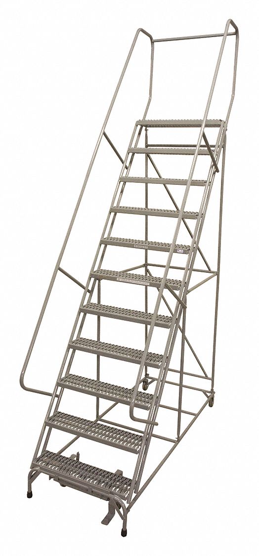 Rolling Ladder 162 in.H 450 lb Serrated