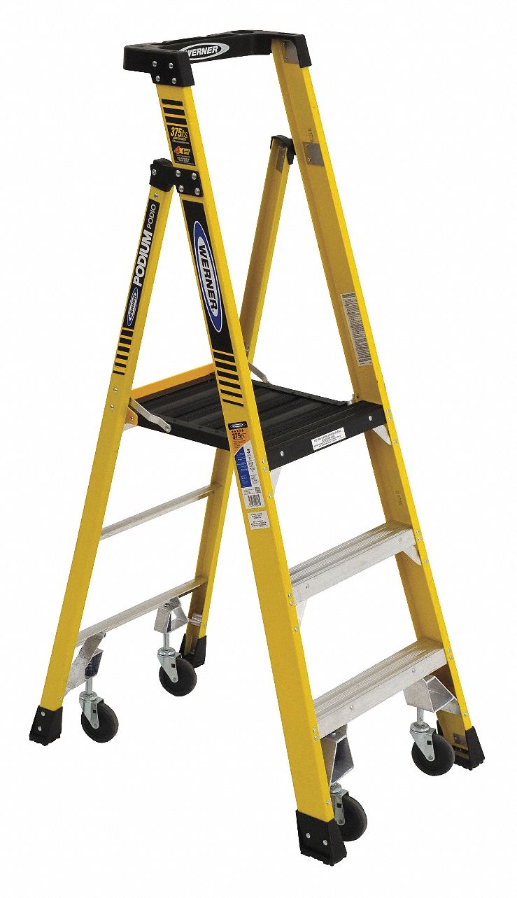 Podium Stepladder 3 ft Fiberglass 375 lb