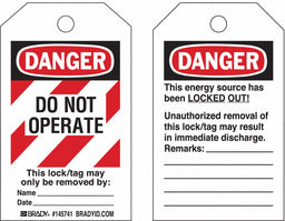 Danger Tag Do Not Oper Blck/Rd/Wht PK10