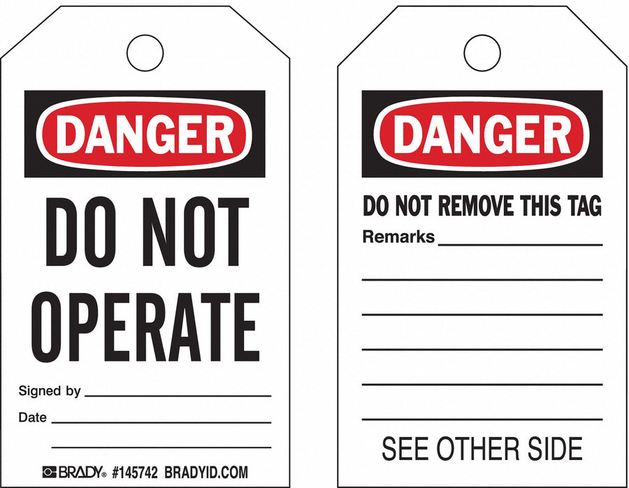 Danger Tag Do Not Operate PK10