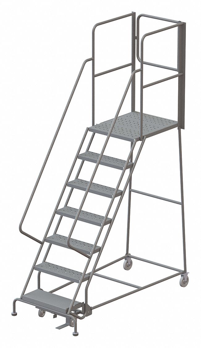 Rolling Ladder 7 Steps Load Cap. 450 lb.