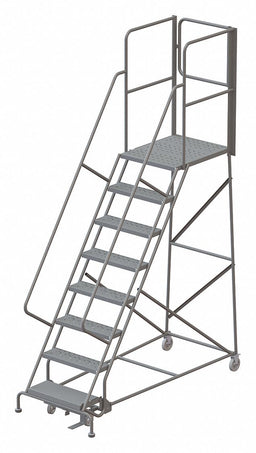 Rolling Ladder Steel 8 Steps Cap. 450lb.