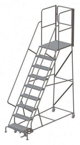Rolling Ladder Steel 9 Steps Cap. 450lb.