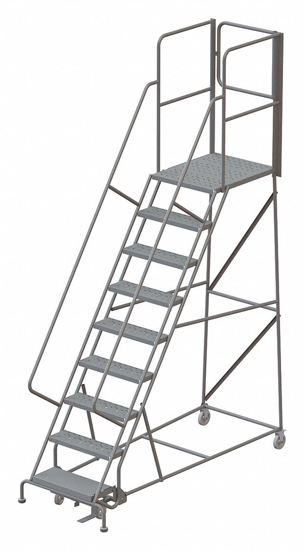 Rolling Ladder Steel 9 Steps Cap. 450lb.