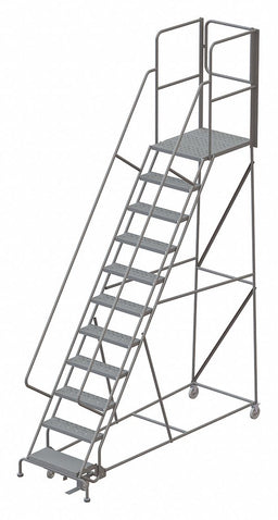 Rolling Ladder Steel 11 Steps Cap.450lb.