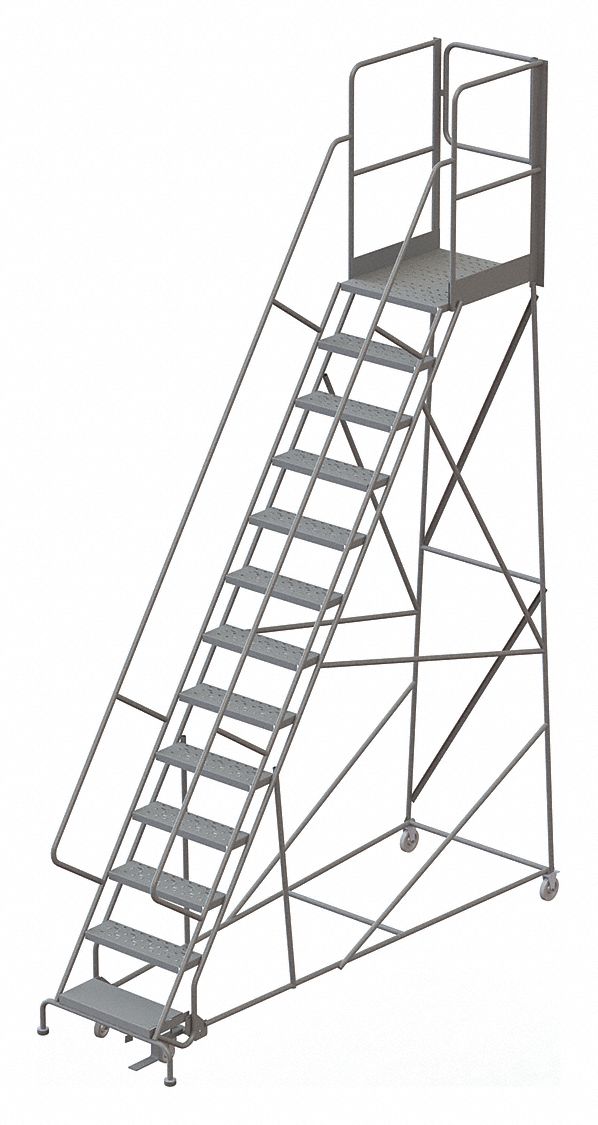 Rolling Ladder Steel 13 Steps 450 lb.