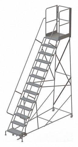 Rolling Ladder Steel 13 Steps 450 lb.
