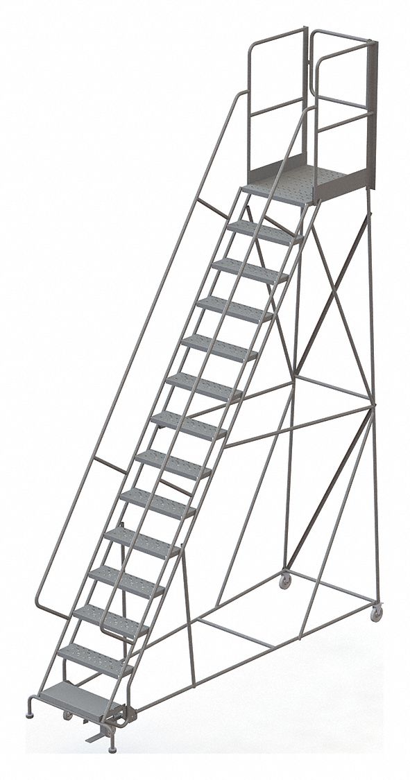 Rolling Ladder 14 Steps Load Cap. 450lb.