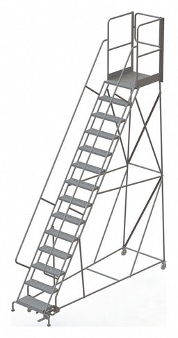 Rolling Ladder 14 Steps Load Cap. 450lb.