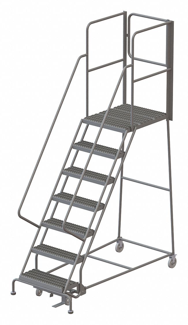 Rolling Ladder 7 Steps Load Cap. 450lb.