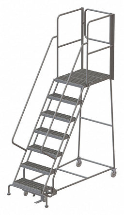 Rolling Ladder 7 Steps Load Cap. 450lb.