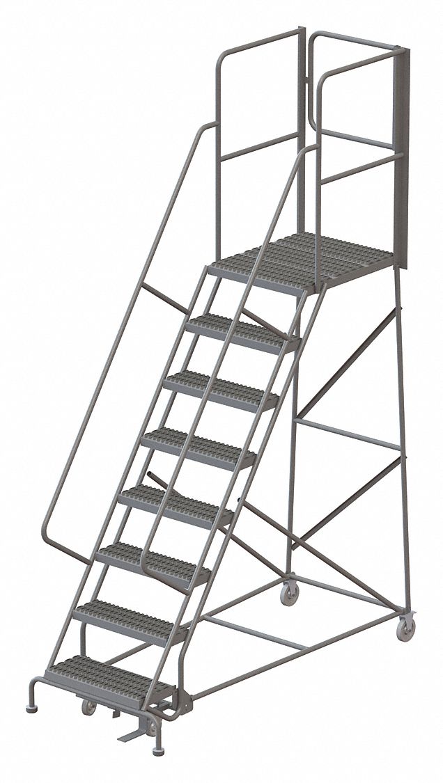 Rolling Ladder 8 Steps Load Cap. 450lb.