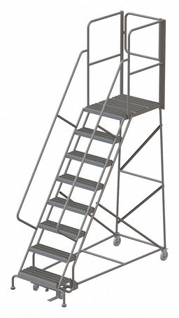 Rolling Ladder 8 Steps Load Cap. 450lb.