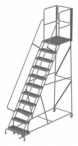 Rolling Ladder Steel 11 Steps 450lb.