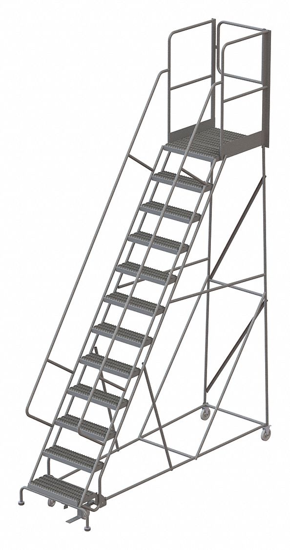 Rolling Ladder 12 Steps LoadCap. 450 lb.