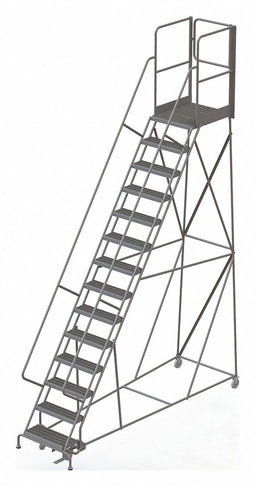 Rolling Ladder Steel 14 Steps 450lb.