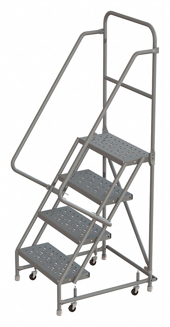 Rolling Ladder 4 Step Steel Perforated