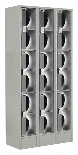 Wrdrb Lckr 3x3Lckr Gray 82 x36 x18 Assm