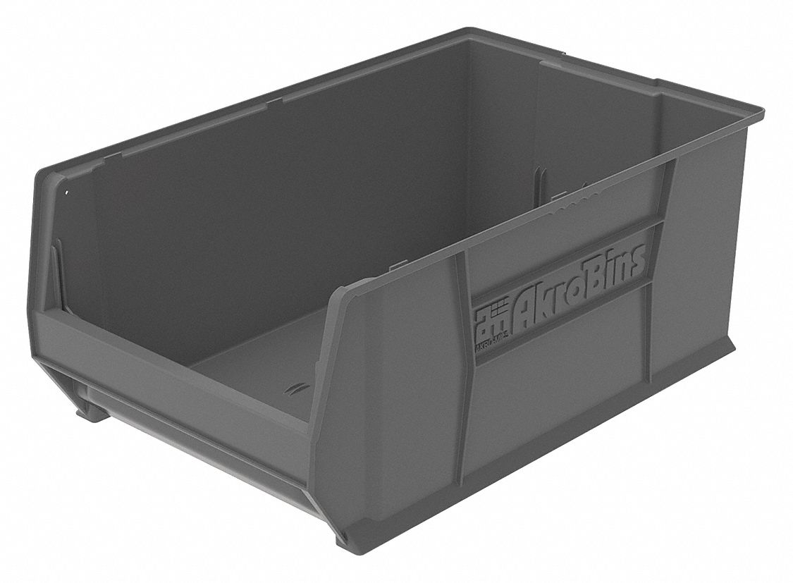 F9078 Super Size Bin Gray Plastic 12 in
