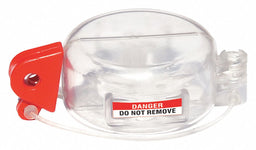 Push Button Lockout Clear/Red 1/4 in.