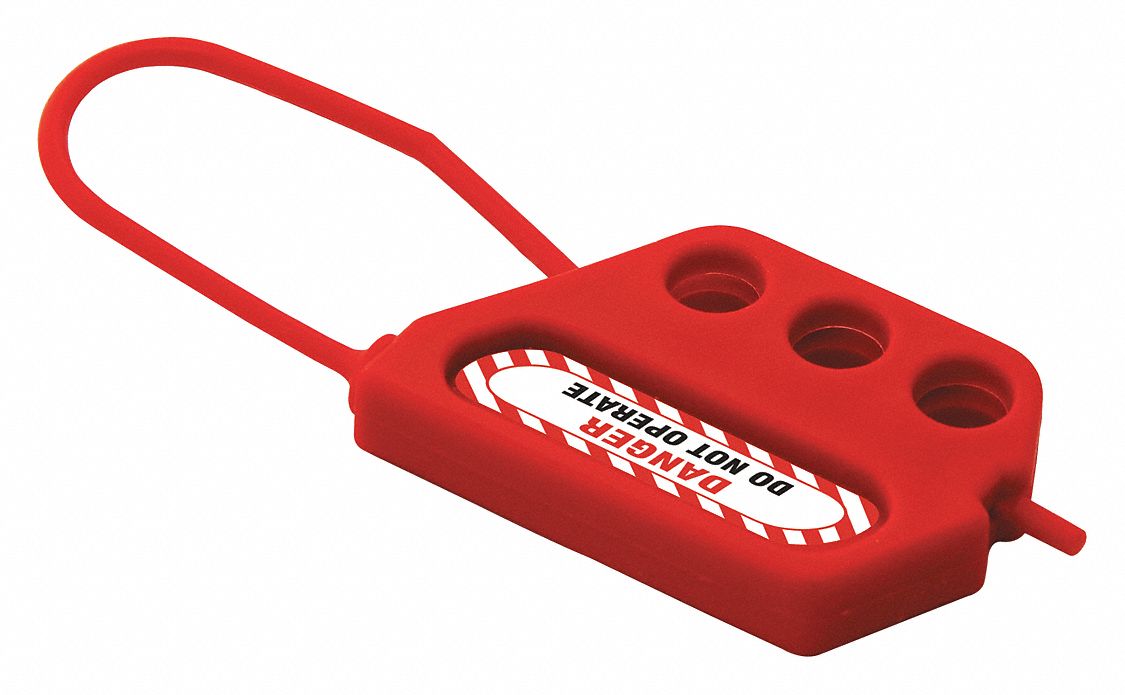 Lockout Hasp Red 4 in L Nylon
