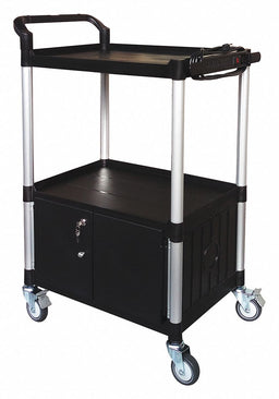 Media Cart with Cabinet 47 1/4 H Black