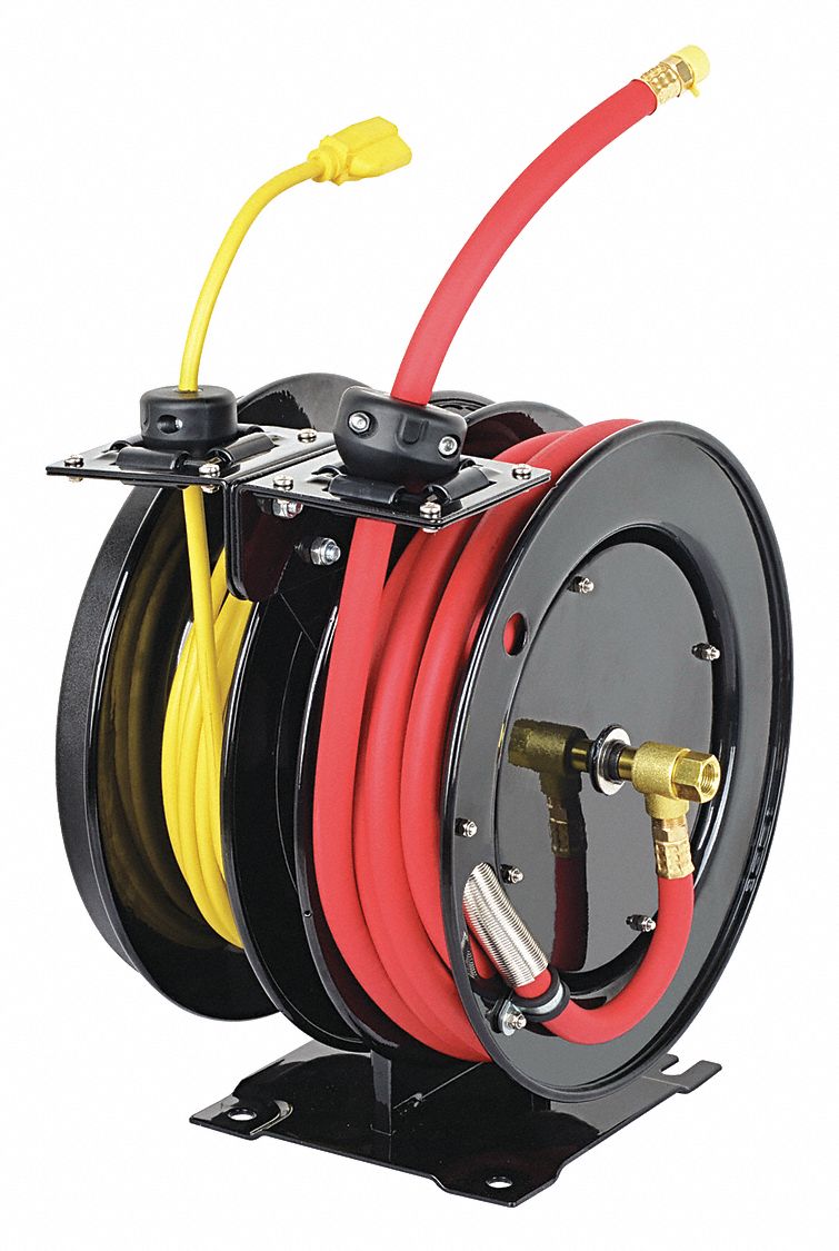 Dual Hose Reel Spring 3/8 in MNPT 25 ft