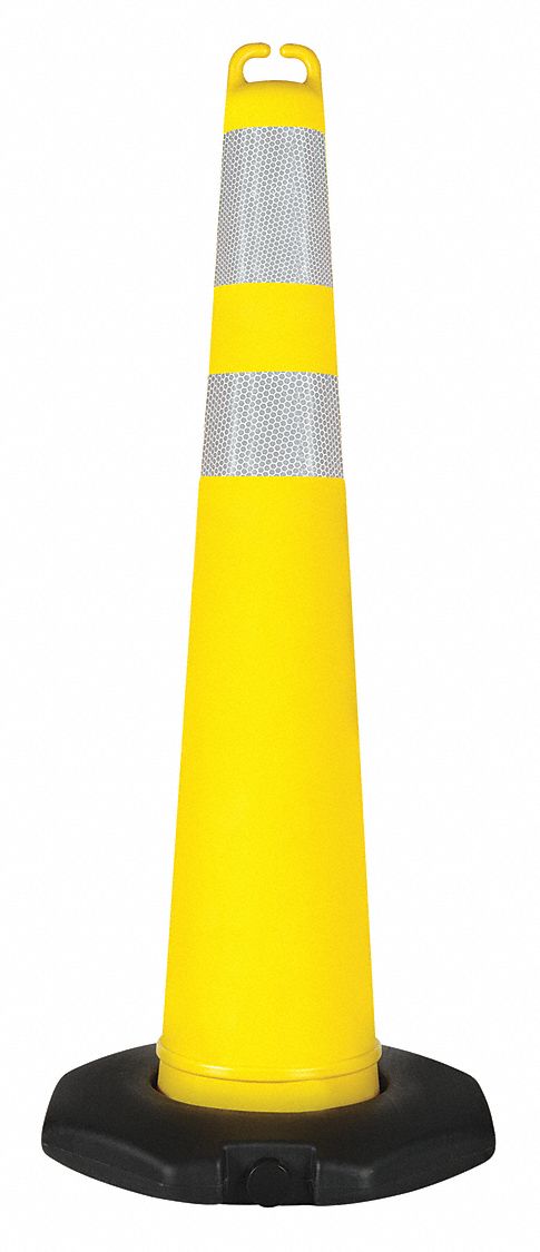 Traffic Cone Yellow with Reflective Tape