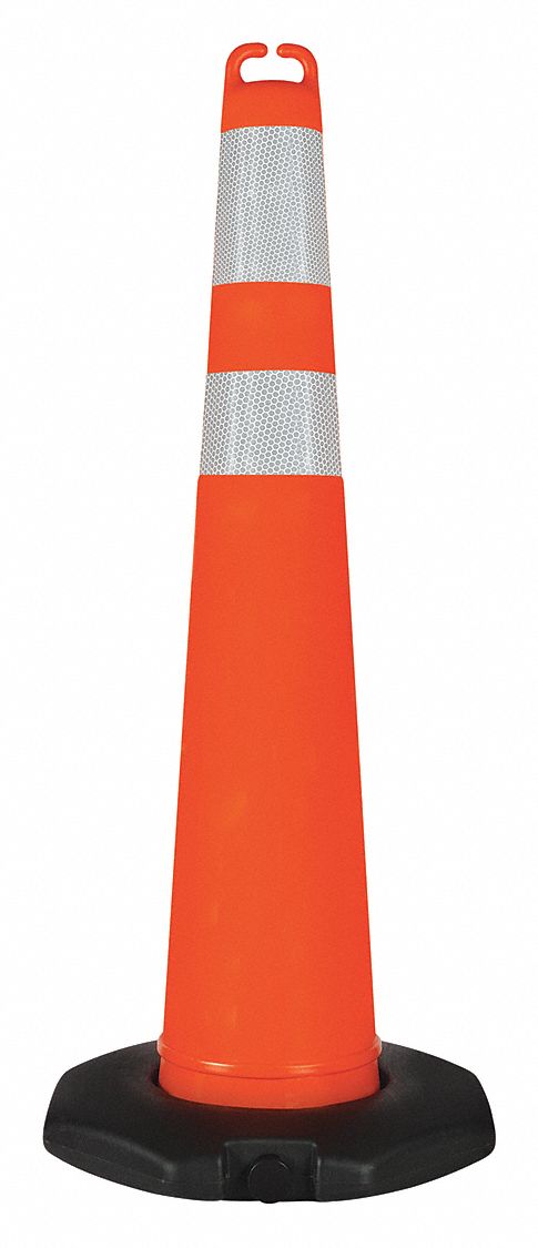 Traffic Cone Orange with Reflective Tape