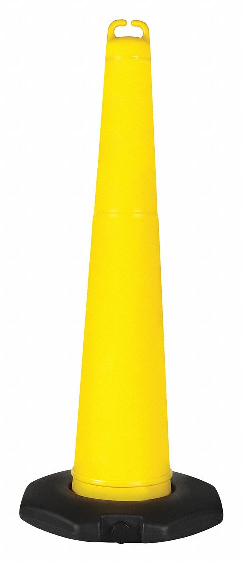 Traffic Cone 42in H Yellow Polyethylene