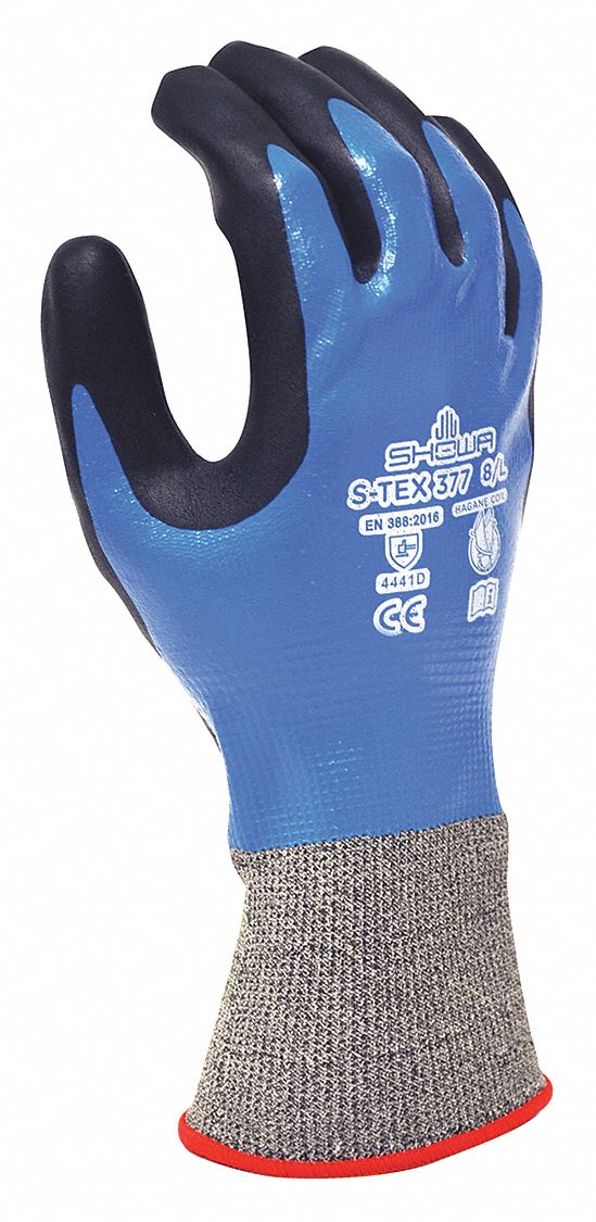 Coated Gloves Black/Blue/Gray M PR