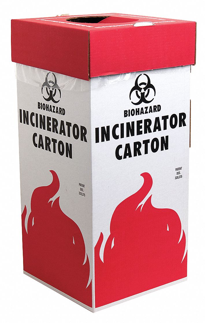 Biohazard Incinerator Carton 16 gal PK6