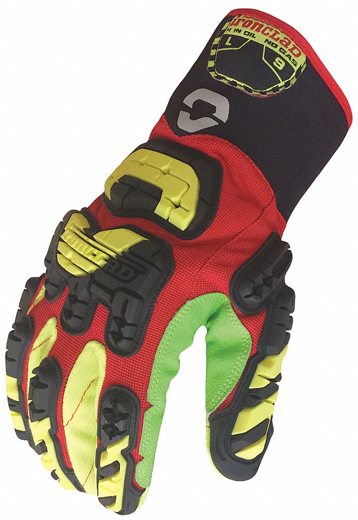 J4184 Impact Gloves 2XL Size Gauntlet Red PR