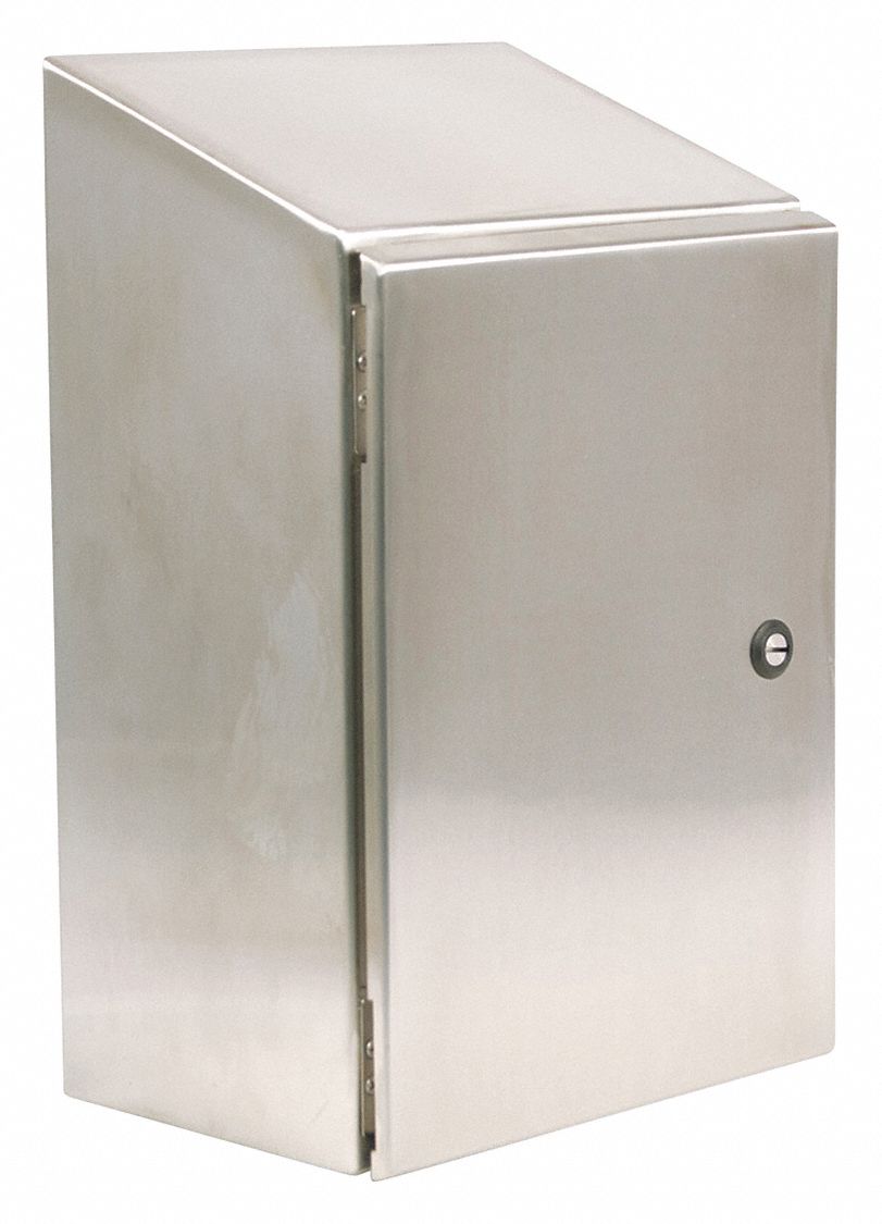Sloped Top Enclosure 36.00 H Silver